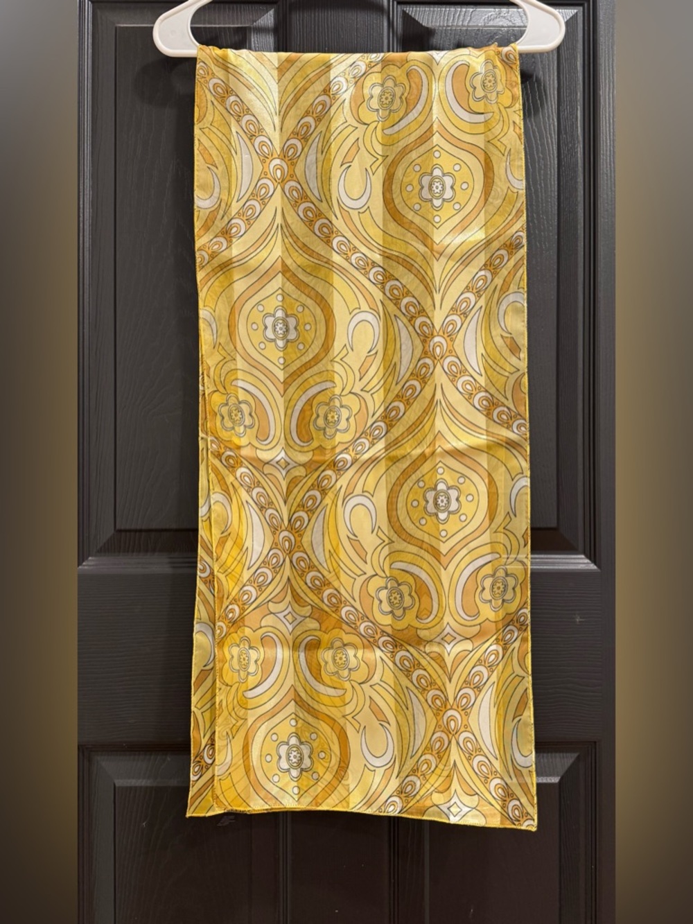 Vintage-Inspired Yellow Groovy Scarf